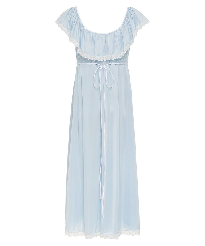 carolina nightgown -CAROLINA-SML-BLUE/WHT